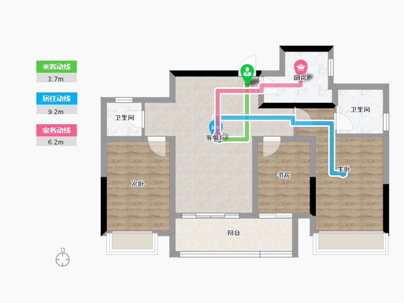 四川省-成都市-成都诚园-82.88-户型库-动静线