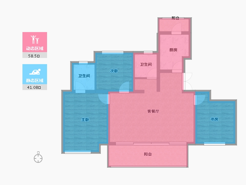 四川省-成都市-中粮天府智慧城-89.57-户型库-动静分区