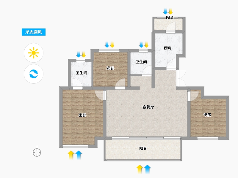 四川省-成都市-中粮天府智慧城-89.57-户型库-采光通风