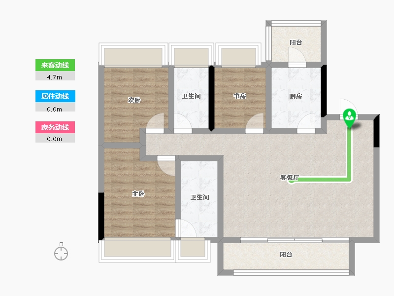 四川省-成都市-成都诚园-87.11-户型库-动静线