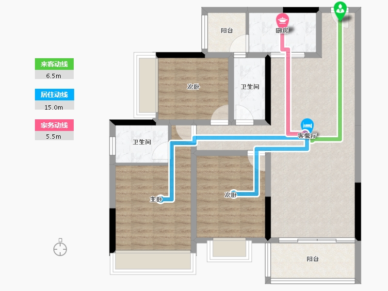 四川省-成都市-河畔府邸-95.01-户型库-动静线