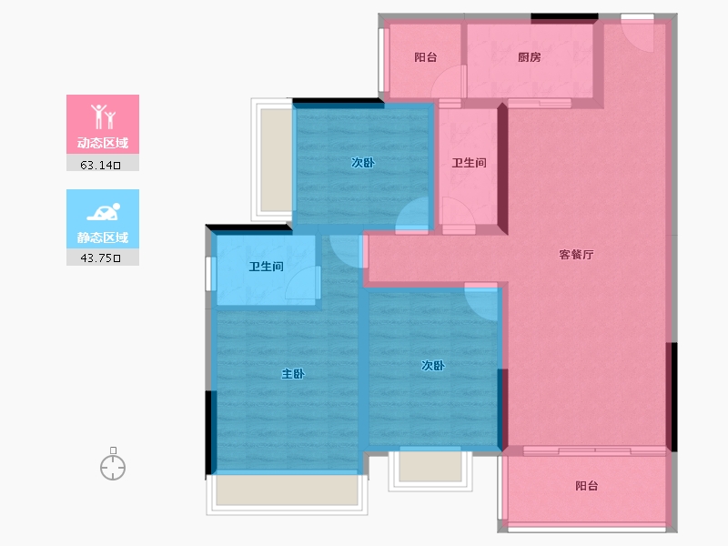 四川省-成都市-河畔府邸-95.01-户型库-动静分区