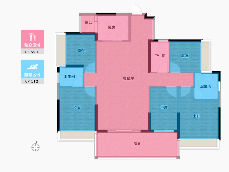 广东省-惠州市-​隆生西江花园-139.01-户型库-动静分区