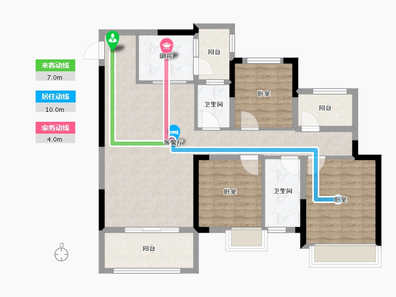 重庆-重庆市-利安凰城御府-95.58-户型库-动静线