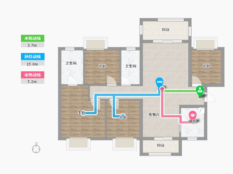 广东省-惠州市-珑悦锦云花园-95.44-户型库-动静线