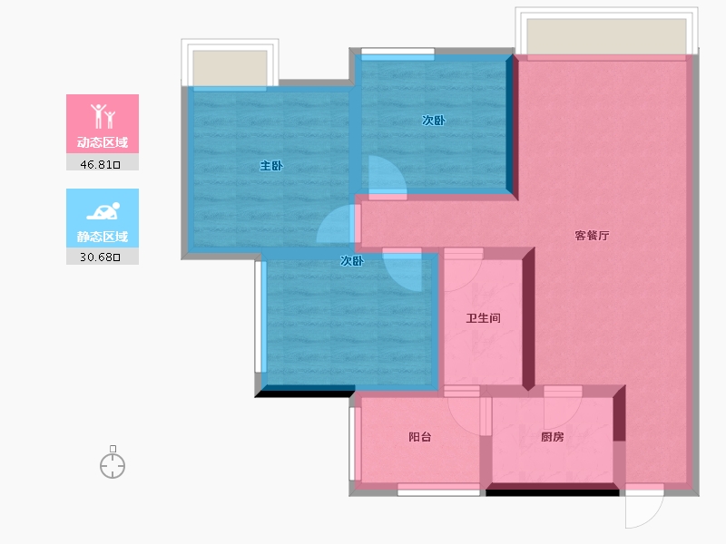 四川省-成都市-大邑金融中心-67.51-户型库-动静分区