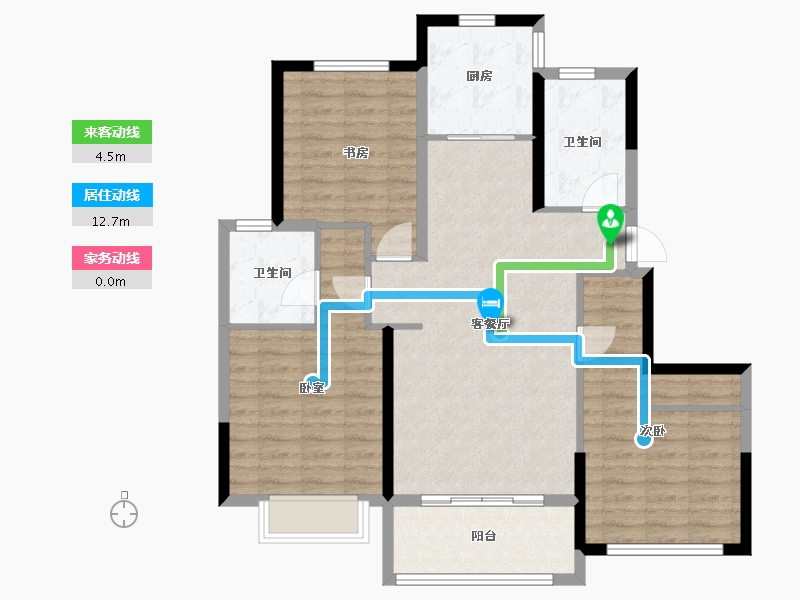 山东省-烟台市-桦林彩雲城-98.20-户型库-动静线