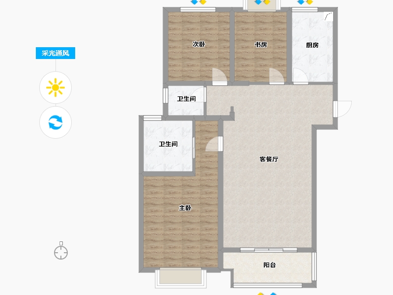 江苏省-镇江市-复旦科技园-115.00-户型库-采光通风