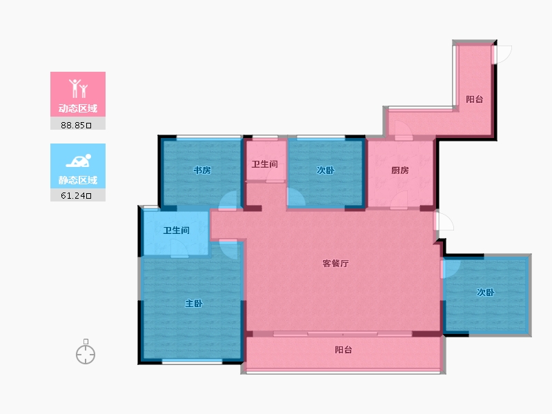 四川省-成都市-中国铁建西派国樾-135.54-户型库-动静分区