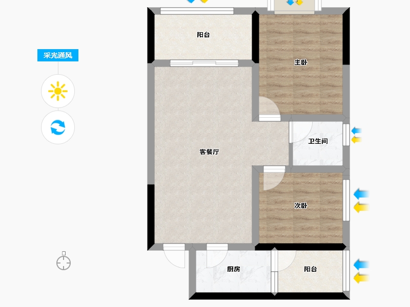 四川省-成都市-海棠时代广场-62.86-户型库-采光通风