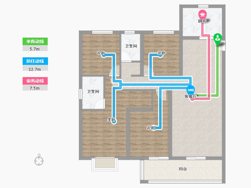 云南省-昆明市-保利天际-106.45-户型库-动静线