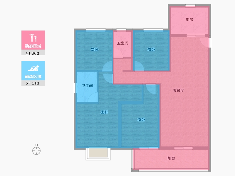 云南省-昆明市-保利天际-106.45-户型库-动静分区