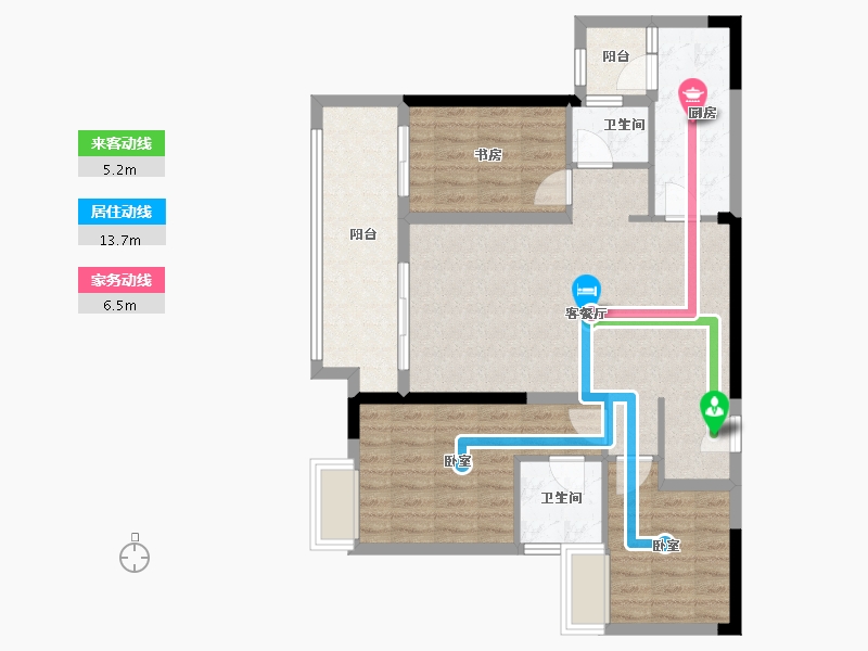 重庆-重庆市-利安凰城御府-89.47-户型库-动静线