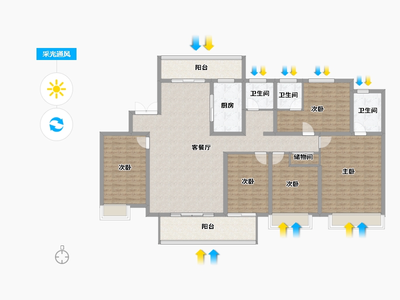 四川省-成都市-高投新悦府-159.60-户型库-采光通风