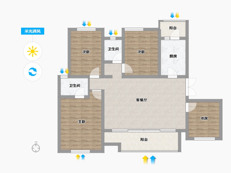 四川省-成都市-中粮天府智慧城-100.79-户型库-采光通风