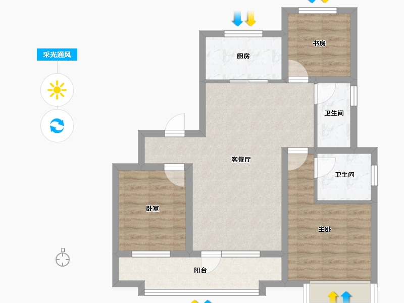 山东省-青岛市-西海岸创新科技城-74.06-户型库-采光通风