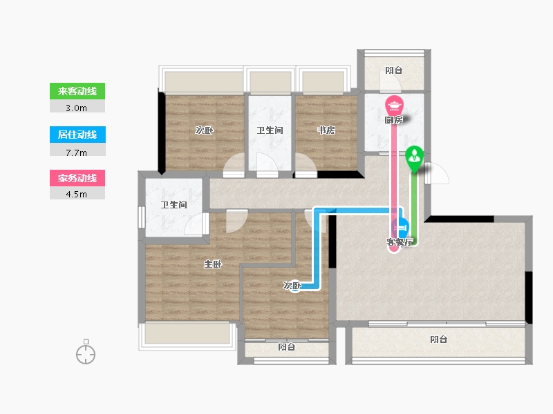 四川省-成都市-成都诚园-103.14-户型库-动静线