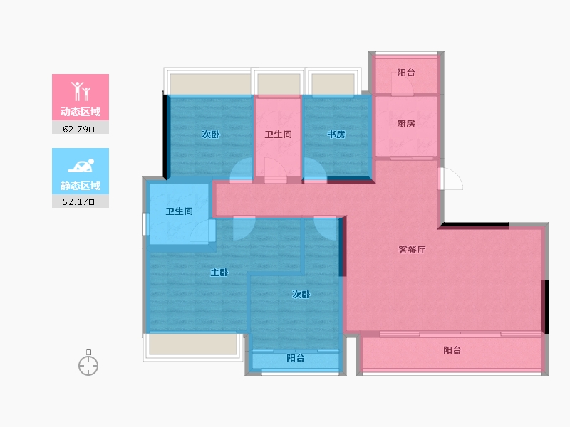 四川省-成都市-成都诚园-103.14-户型库-动静分区