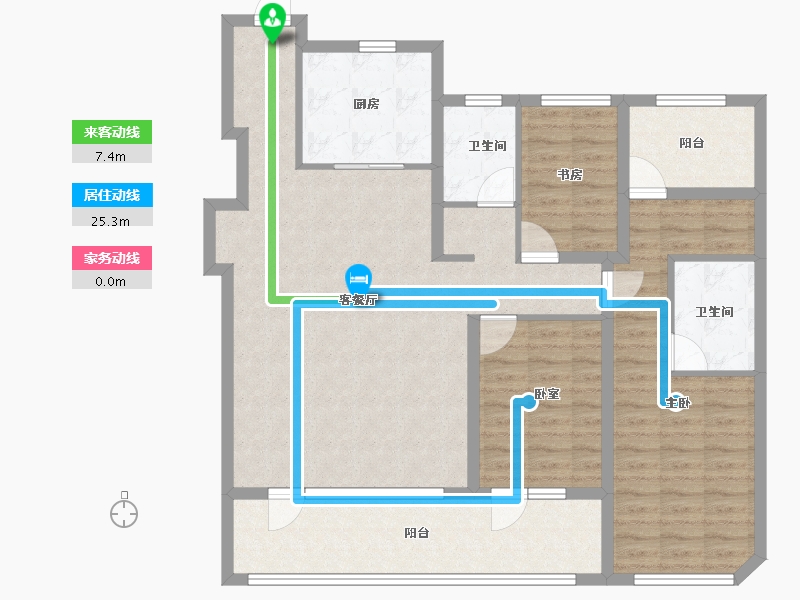 山东省-青岛市-融创中心森海ONE-113.60-户型库-动静线