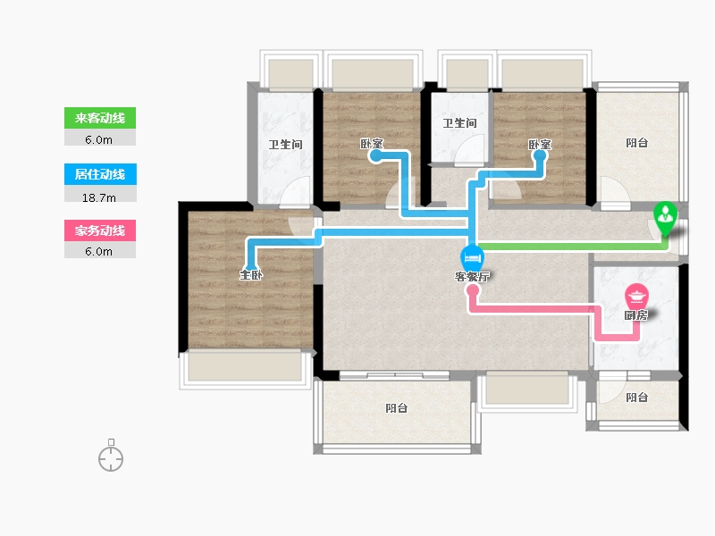 广东省-惠州市-碧桂园城央印象-90.00-户型库-动静线