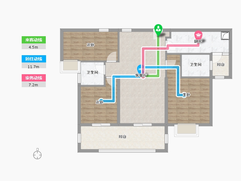 广东省-惠州市-碧桂园润杨溪谷-96.00-户型库-动静线