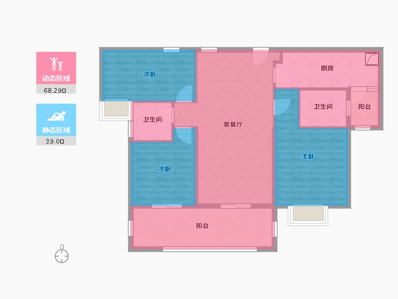 广东省-惠州市-碧桂园润杨溪谷-96.00-户型库-动静分区