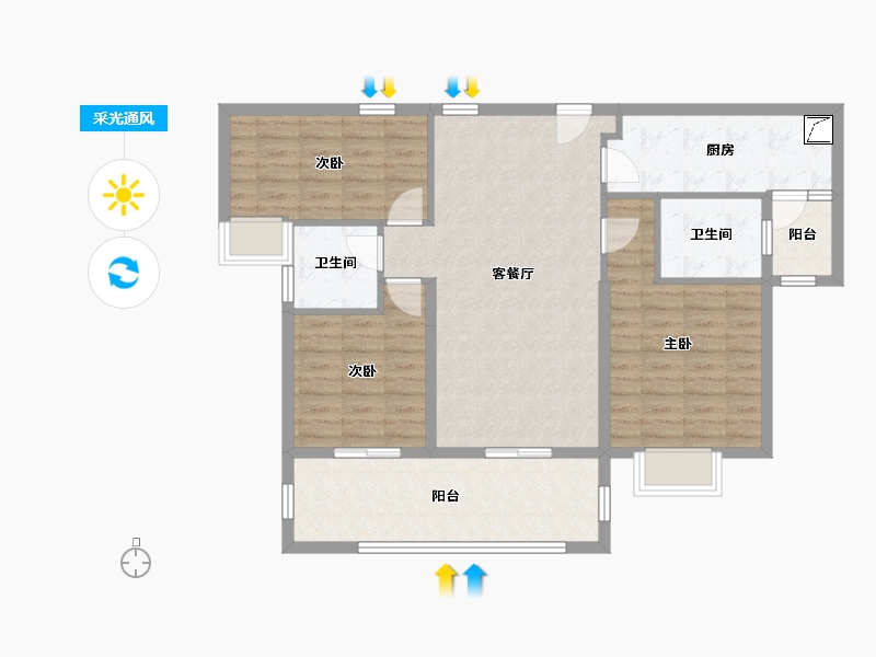 广东省-惠州市-碧桂园润杨溪谷-96.00-户型库-采光通风