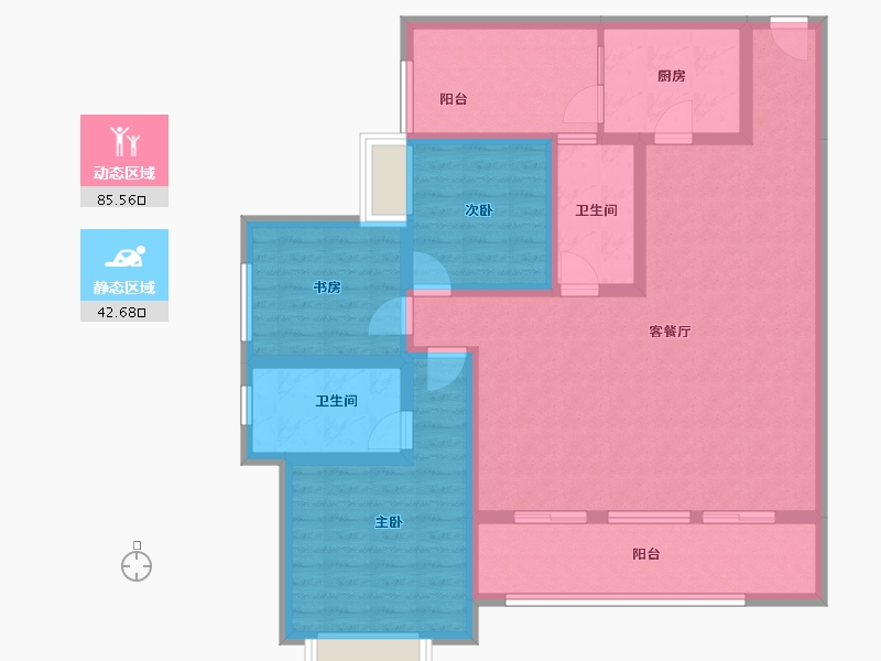 云南省-昆明市-北大资源颐和1898-113.97-户型库-动静分区