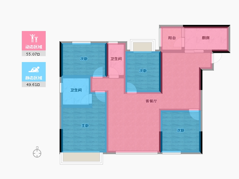 四川省-成都市-大邑金融中心-91.63-户型库-动静分区