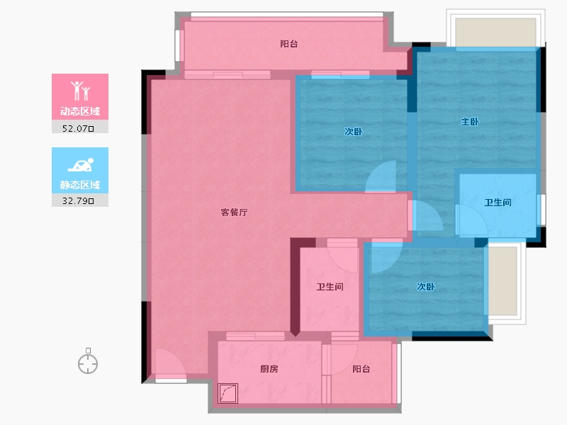 重庆-重庆市-中建滨江星城-79.09-户型库-动静分区