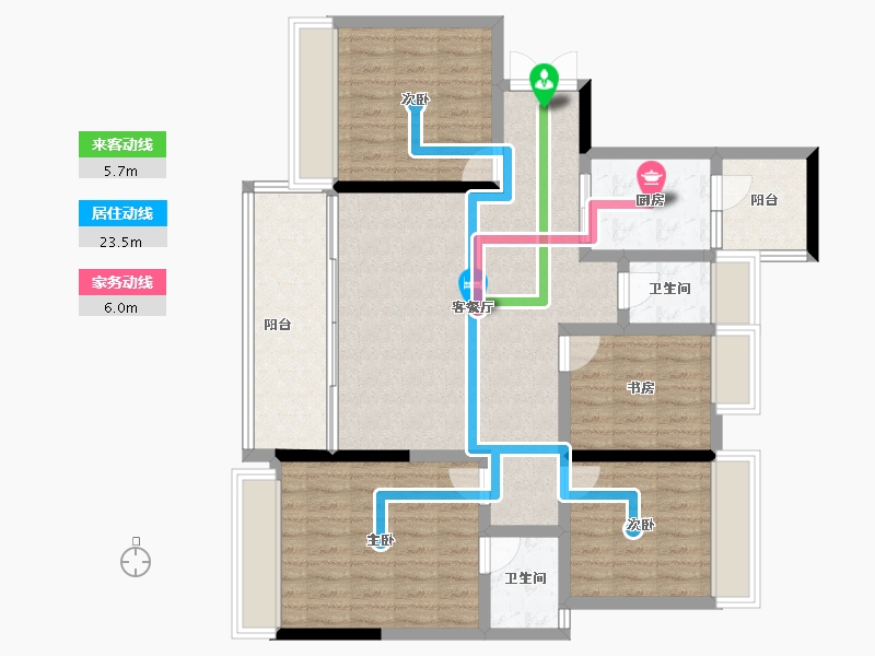 四川省-成都市-河畔府邸-106.39-户型库-动静线