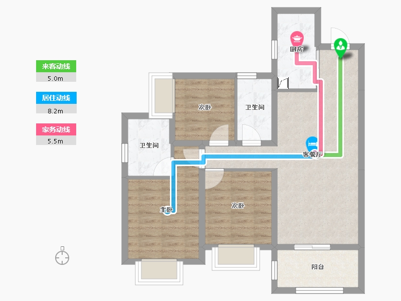 广东省-惠州市-珑悦锦云花园-71.95-户型库-动静线