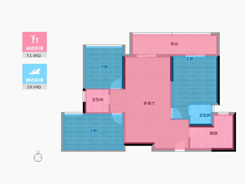 四川省-成都市-长冶南阳御龙府-80.87-户型库-动静分区