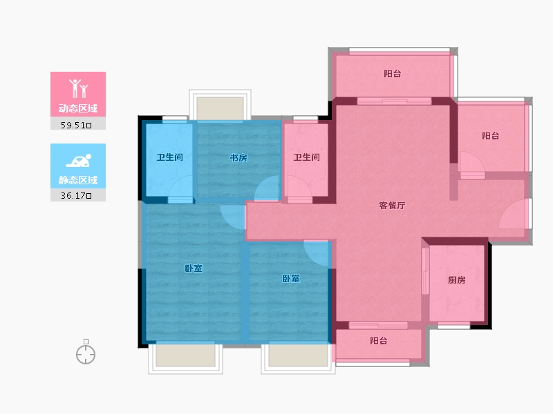 广东省-惠州市-中交和风春岸-84.72-户型库-动静分区