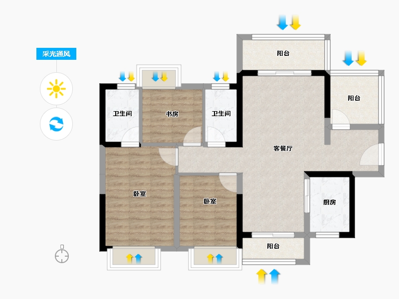 广东省-惠州市-中交和风春岸-84.72-户型库-采光通风