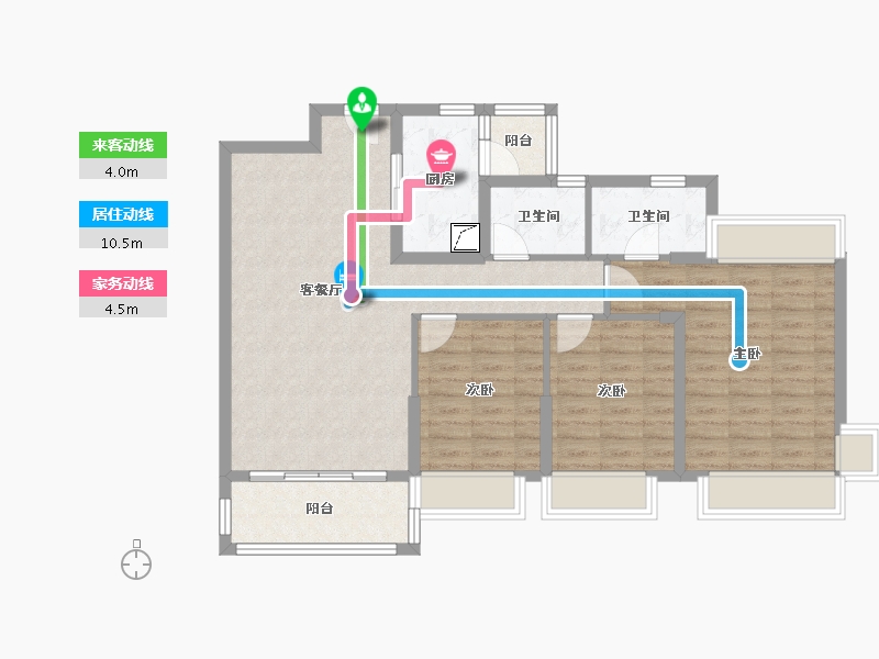 四川省-成都市-东骏湖景湾-90.00-户型库-动静线