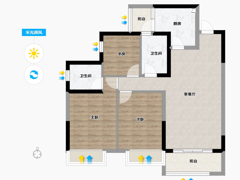 四川省-成都市-城投锦溪城-78.17-户型库-采光通风