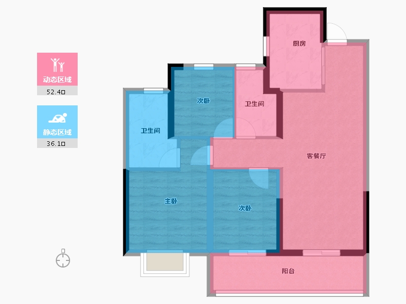 云南省-昆明市-美辰-78.68-户型库-动静分区