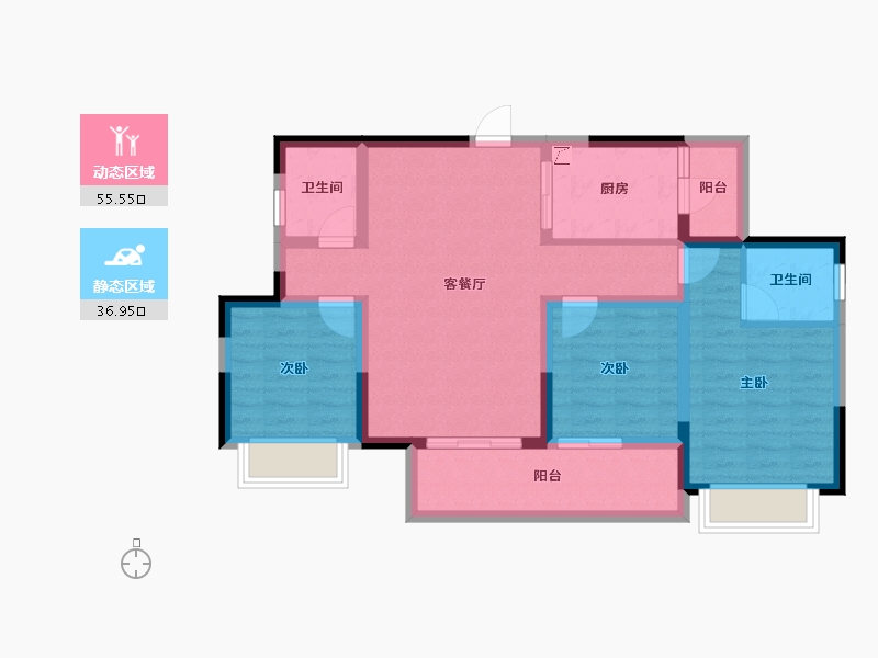 四川省-成都市-成都碧桂园翘楚棠-81.56-户型库-动静分区