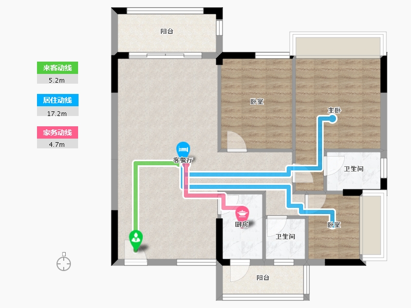 广东省-惠州市-博景湾-90.52-户型库-动静线