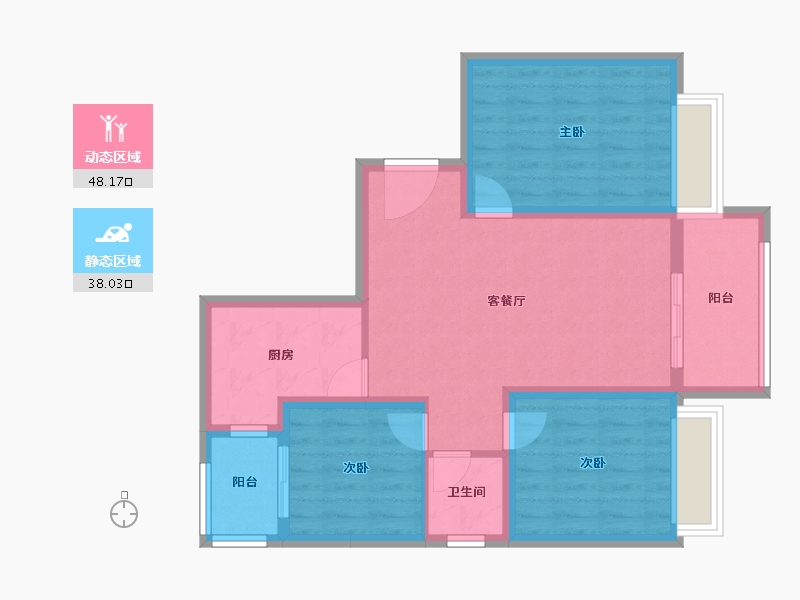 四川省-成都市-东湖优品-76.73-户型库-动静分区