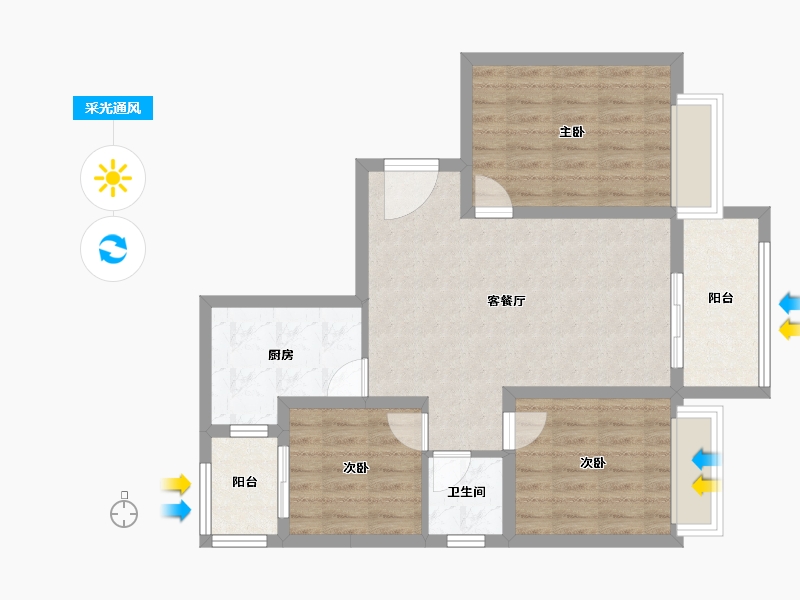 四川省-成都市-东湖优品-76.73-户型库-采光通风