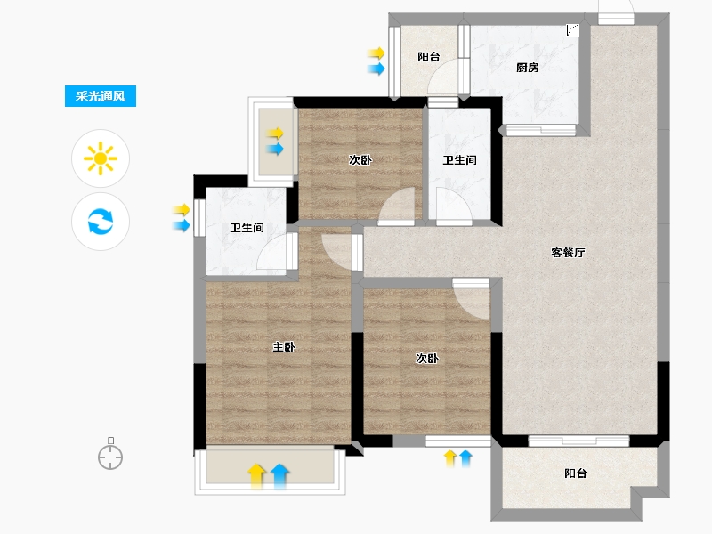 四川省-成都市-领地观江府-75.84-户型库-采光通风