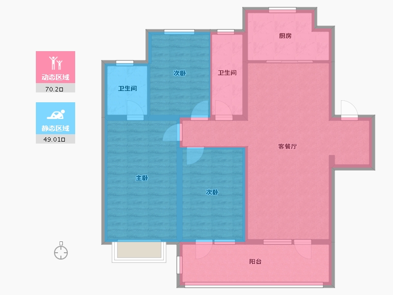 山东省-青岛市-新城悦隽大都会-107.00-户型库-动静分区