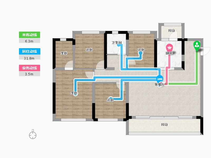 四川省-成都市-德商花样年碧云天骄-108.06-户型库-动静线