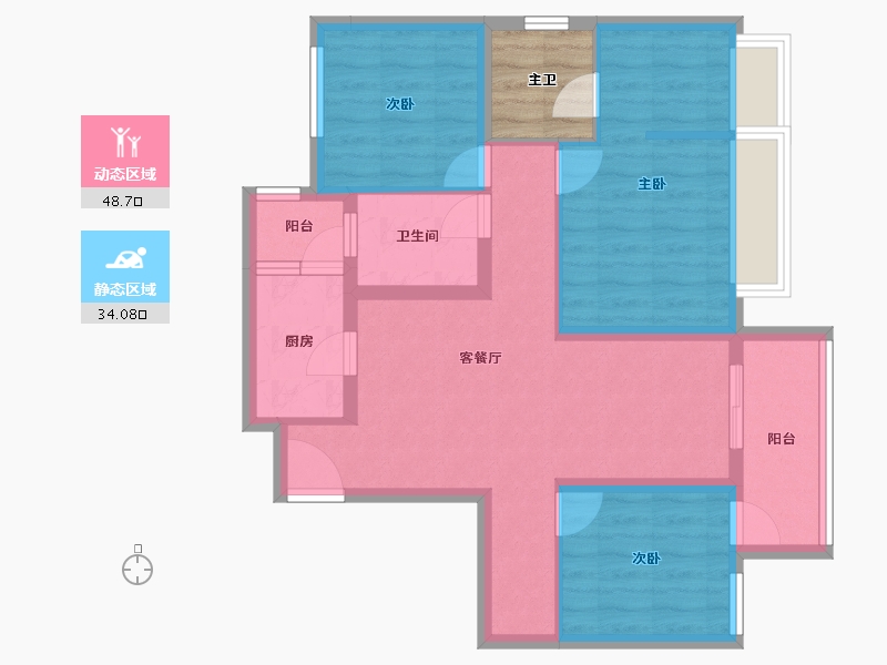 四川省-成都市-东湖优品-76.57-户型库-动静分区