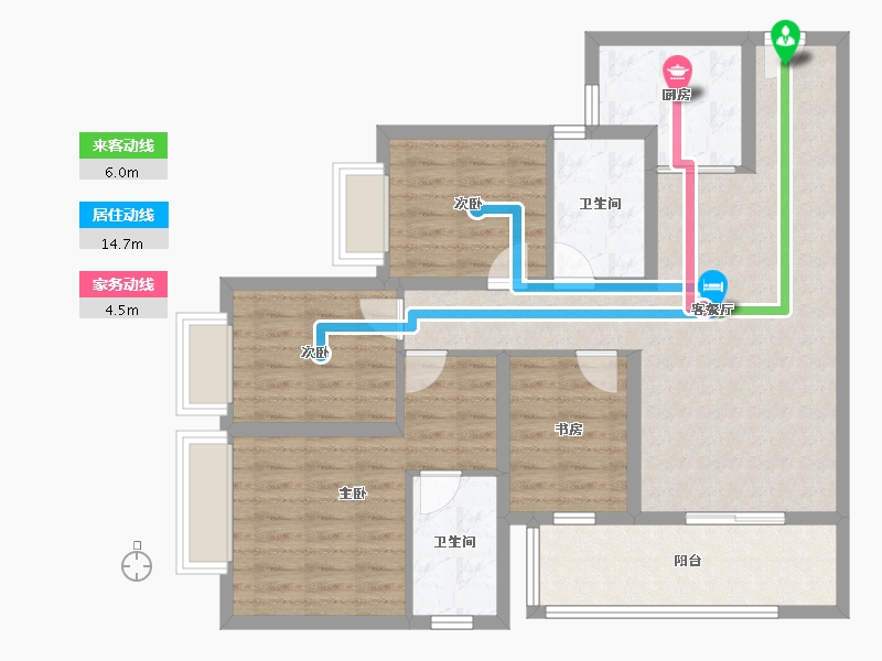 云南省-昆明市-蓝光德商天域-96.02-户型库-动静线