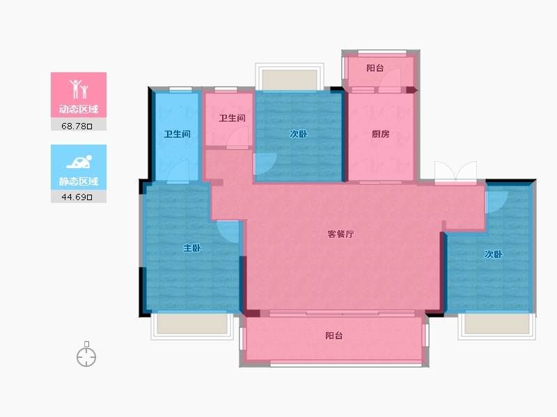 四川省-成都市-九境堂-102.40-户型库-动静分区