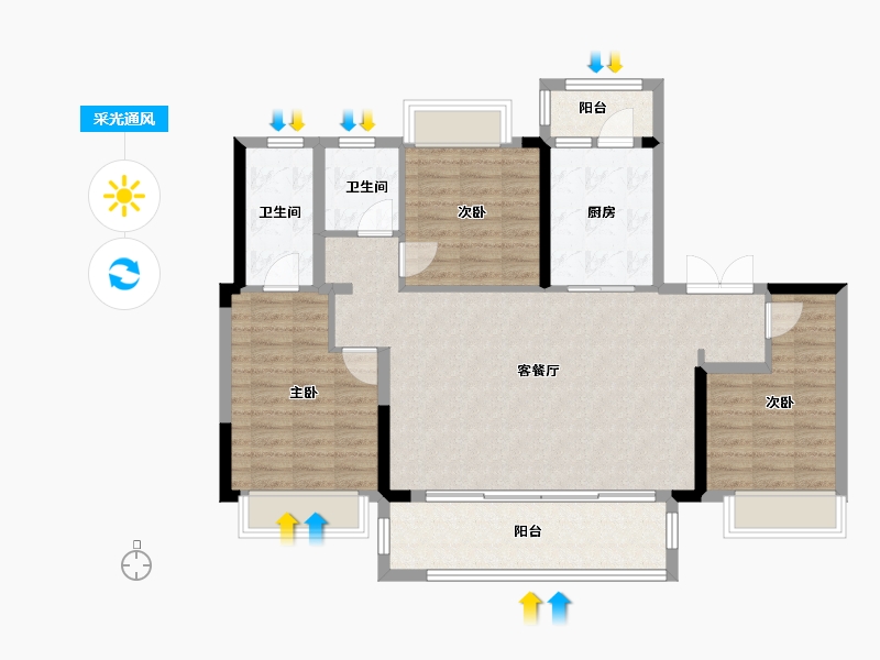 四川省-成都市-九境堂-102.40-户型库-采光通风