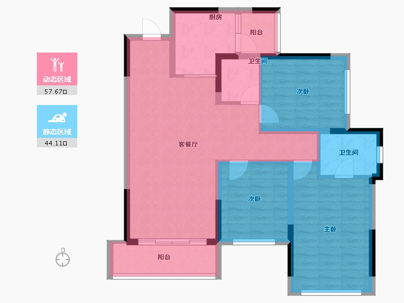 四川省-成都市-德商花样年碧云天骄-90.86-户型库-动静分区